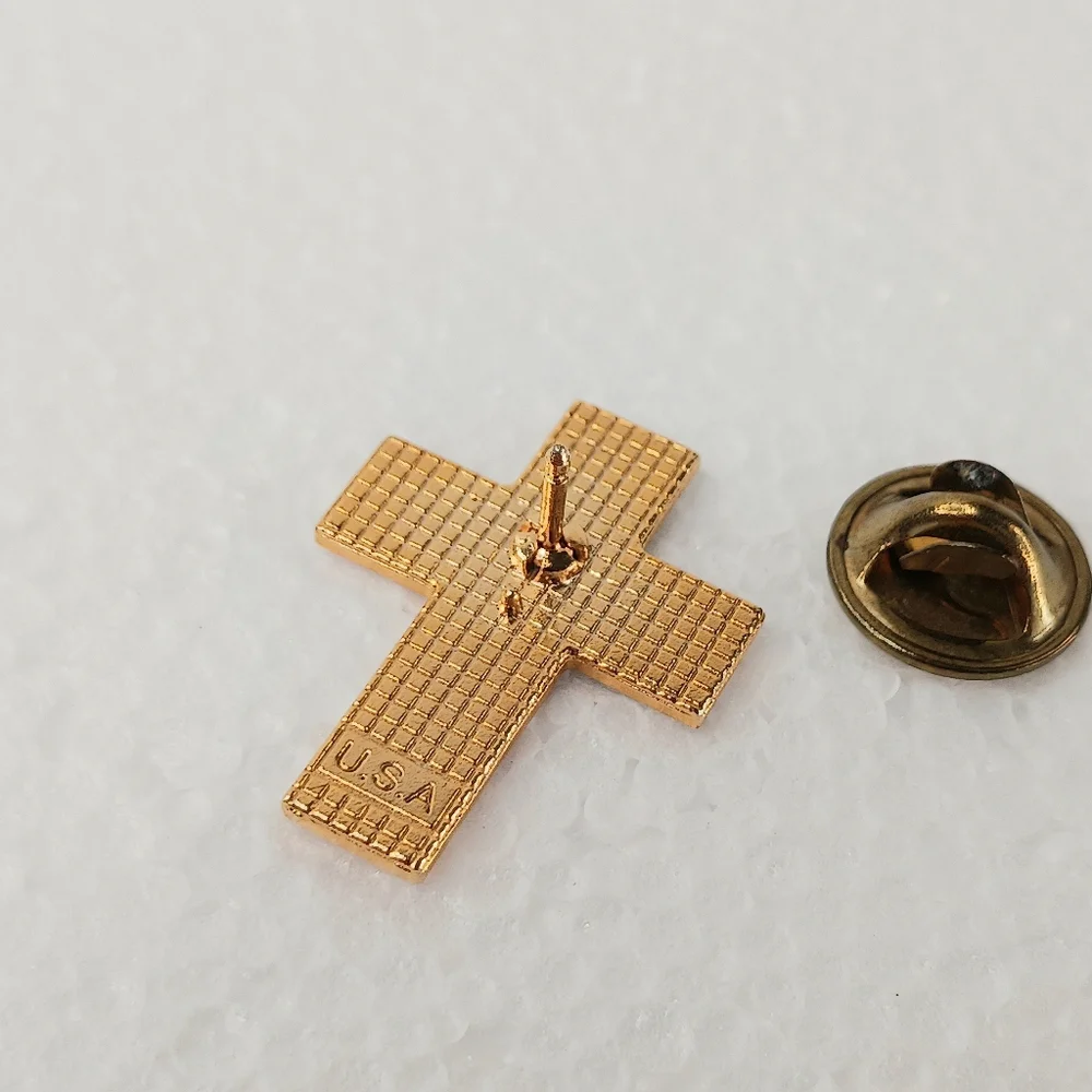 Lapel Pin American Flag Cross Vintage